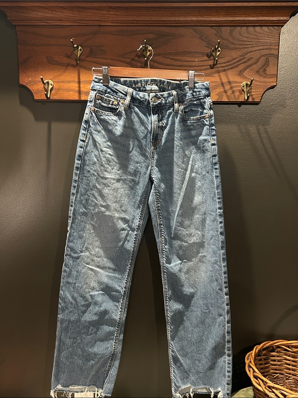American Eagle Outfitters Curvy Stovepipe Jeans - Light Blue Denim